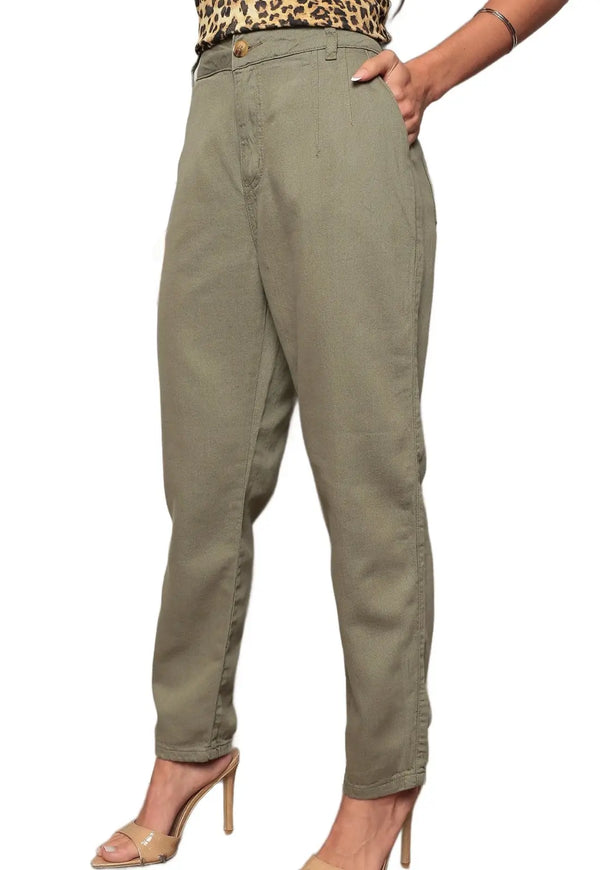 Moon Green Viscolinho Pants