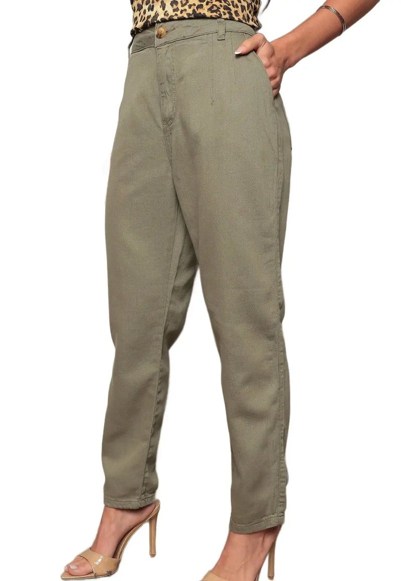 Moon Green Viscolinho Pants